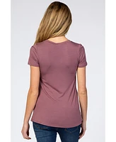 Pinkblush Mauve Layered Wrap Front Maternity Nursing Top