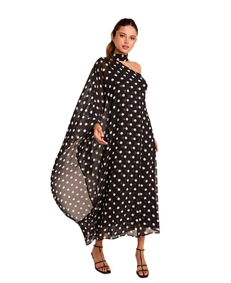 endless rose Women's Sash Polka Dot Maxi Dress