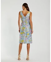 Mac Duggal Women's Floral Brocade Sleeveless Midi Dress With Bow