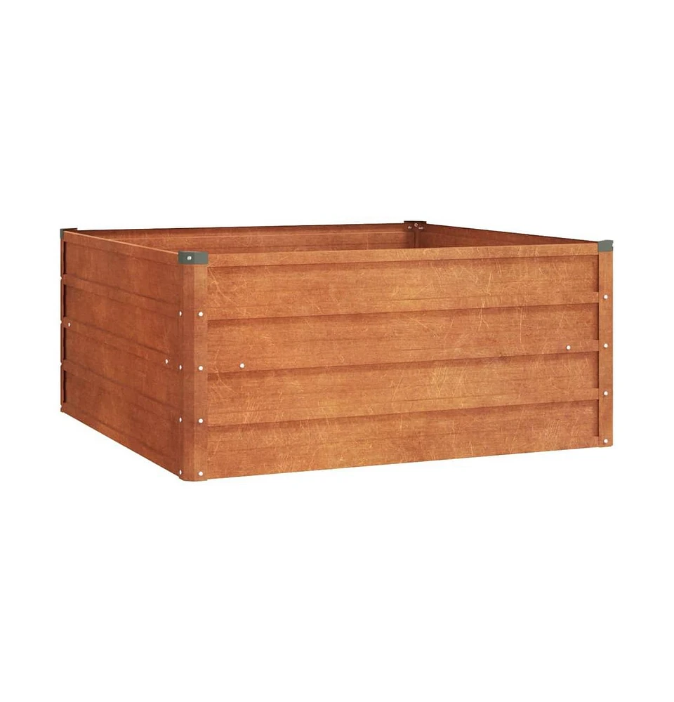 vidaXL Garden Raised Bed Rusty 39.4"x39.4"x17.7" Corten Steel