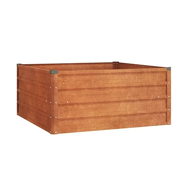 vidaXL Garden Raised Bed Rusty 39.4"x39.4"x17.7" Corten Steel