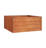vidaXL Garden Raised Bed Rusty 39.4"x39.4"x17.7" Corten Steel