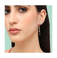 Sohi Women's White Butterfly Drop Earrings
