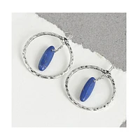 Sohi Women's Silver Circular Drop Earrings