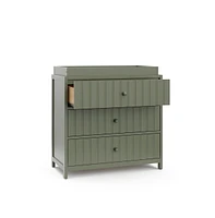 Graco Teddi 3 Drawer Chest with Changing Table Topper (Olive)