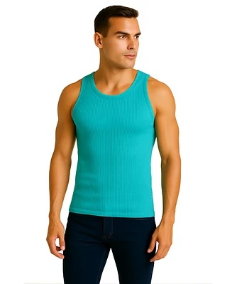 Galaxy By Harvic Men's Heavyweight Ribbed Tank Top