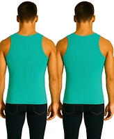 Galaxy By Harvic Men's 2-Pack Heavyweight Ribbed Tank Top