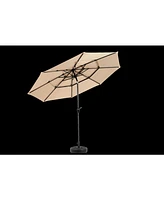 Flynama Aluminium 10ft 3 Tier Auto-tilt Umbrella ,Outdoor Patio Umbrella - Market Table Pool Deck Umbrella (Base Not Included)