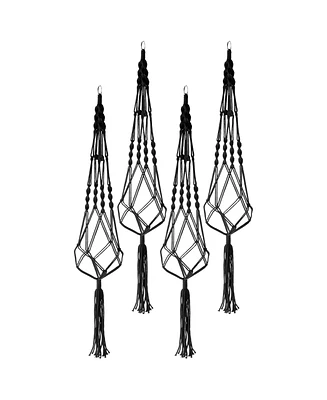 Sorbus Macrame Plant Hanger - for Indoor & Outdoor Hanging - Cotton Rope, for Home, Patio, Garden