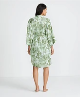 Lands' End Women's Matte Satin 2 Piece Pajama Set - Nightgown and Robe