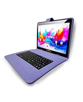 Linsay 10.1" Octa Core 256GB Storage Android 15 with Designer Cloth Keyboard Case and Stylish Backpack and Pen Stylus