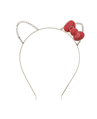 Hello Kitty Ears & Bow Cosplay Glitzy Metal Headband
