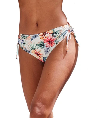 Lascana Women's Tropical Print Mid Rise Bikini Swimsuit Bottom