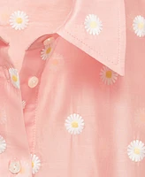 Mango Women's Floral-Embroidered Lyocell Shirt
