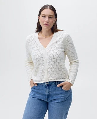 Mango Women's Openwork Detail Knit Cardigan
