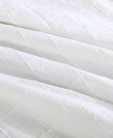 Calvin Klein Solid Puckered Grid 3-Pc. Duvet Cover Set