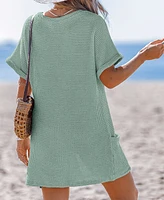 Cupshe Women's Sunny Days Only Green Cover-Up Mini Beach Dress