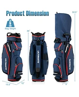 9.5 Inch Golf Cart Bag with 14 Way Dividers Top Organizer