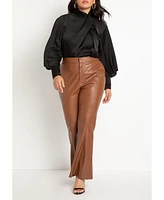 Eloquii Women's Draped Neck Satin Blouse