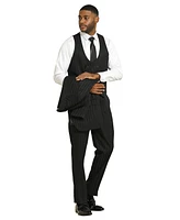 Stacy Adams Big & Tall Tone On 3-Piece Jacket With Solid Vest And Pants Suit Peak Lapel