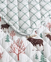Eddie Bauer Mountain Moose Flannel Cotton Reversible -Pc. Quilt Set