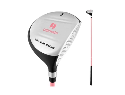 38 Inch 165CC Junior #3 Fairway Wood Golf Club with Fiberglass Shaft for Kids Ages 11-14