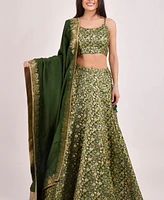 Raas Women's Rich Green Banarasi Lehenga Choli