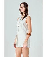 English Factory Women's Linen Vest