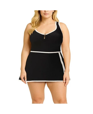 Swimsuits for All Women's Two-Piece Convertible Maillot Swimdress