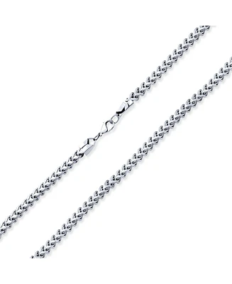 Bling Jewelry Heavy Curb Wheat Link Foxtail Solid Chain Necklace Gold Plated Stainless Steel 5mm