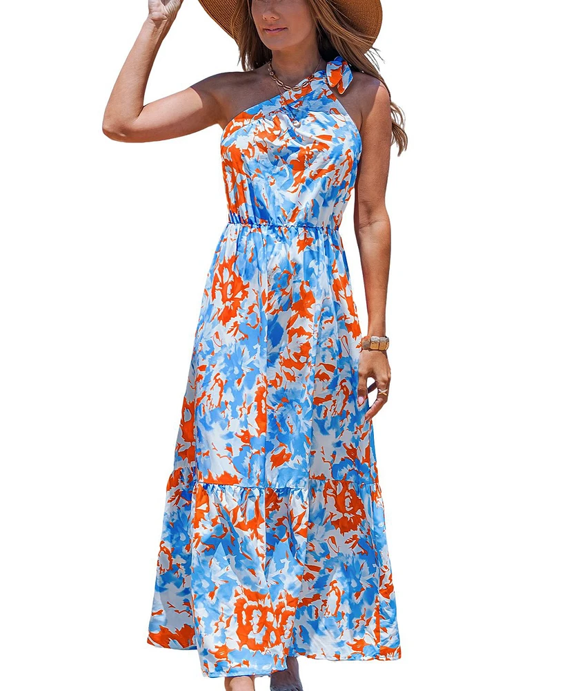 Cupshe Women's Cerulean Waltz Floral Maxi Beach Dress