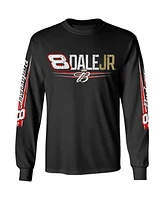 Jr Motorsports Official Team Apparel Men's Black Dale Earnhardt Jr. Budweiser Long Sleeve T-Shirt
