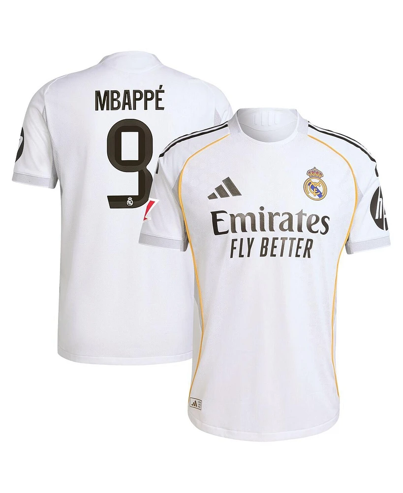 Adidas Men's Kylian Mbappe White Real Madrid 2025/26 Home Authentic Jersey