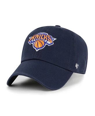 '47 Brand Men's Navy New York Knicks Core Logo Clean Up Adjustable Hat