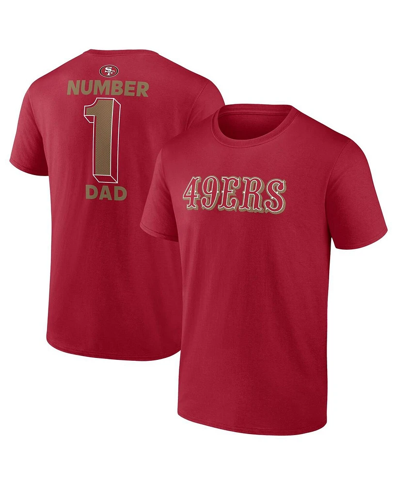 Fanatics Men's Scarlet San Francisco 49ers Big Tall Number One Dad T-Shirt