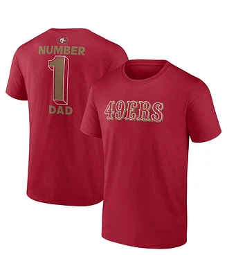 Fanatics Men's Scarlet San Francisco 49ers Big Tall Number One Dad T-Shirt