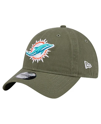 New Era Big Boys and Girls Olive Miami Dolphins Main 9TWENTY Adjustable Hat