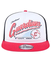 New Era Big Boys and Girls White Cleveland Guardians Retro 9FIFTY Snapback Hat