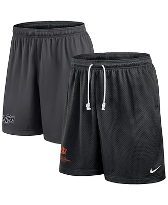 Nike Men's Black/Gray Oklahoma State Cowboys 2025 Sideline Reversible Performance Shorts