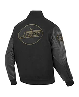 Pro Standard Men's Black New York Jets Full-Zip Varsity Jacket