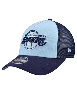 New Era Big Boys and Girls Light Blue Los Angeles Lakers Colorpack 9FORTY A-Frame Trucker Adjustable Hat