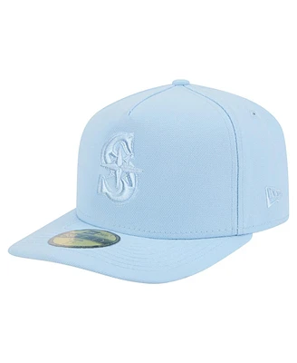 New Era Men's Light Blue Seattle Mariners Color Pack A-Frame 59FIFTY Fitted Hat