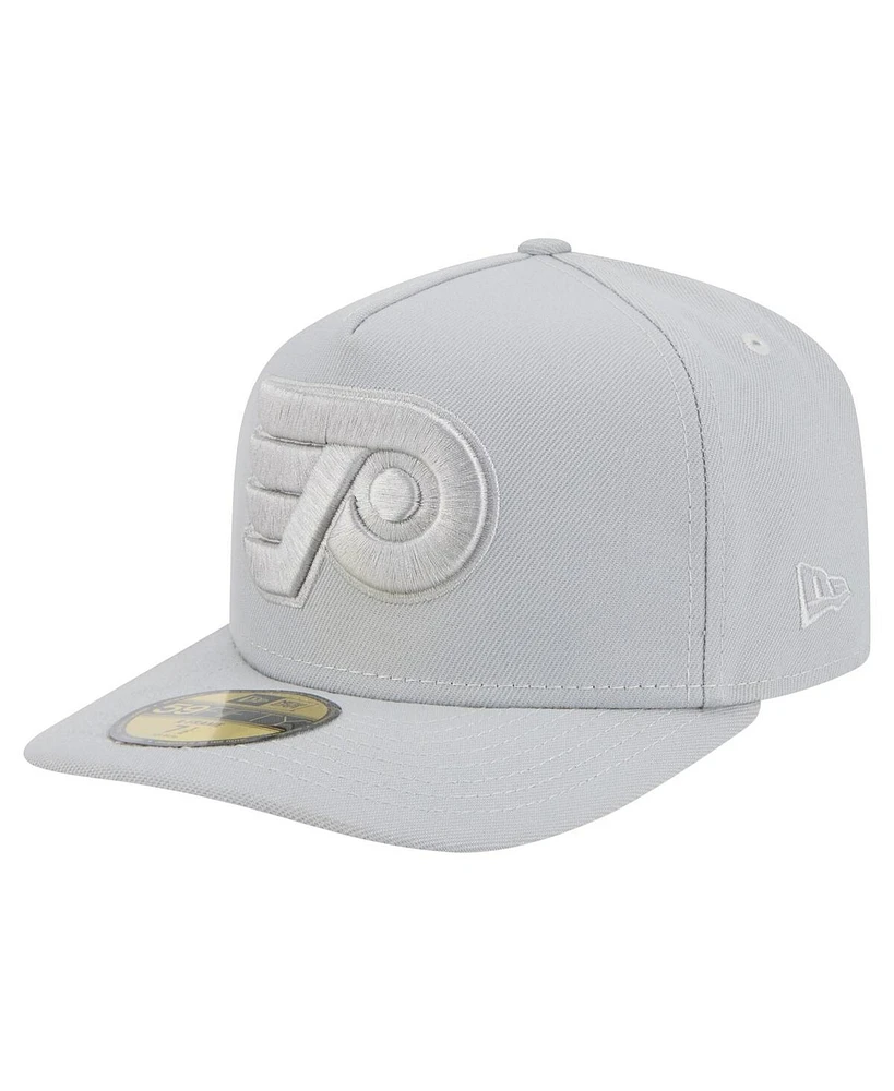 New Era Men's Gray Philadelphia Flyers Color Pack A-Frame 59FIFTY Fitted Hat