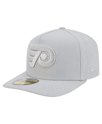 New Era Men's Gray Philadelphia Flyers Color Pack A-Frame 59FIFTY Fitted Hat