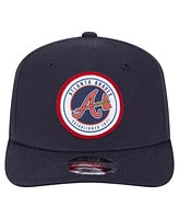New Era Men's Navy Atlanta Braves Circle Patch 9SEVENTY Stretch-Snap Hat