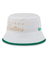 New Era Men's White/Kelly Green Boston Celtics 2025 Nba Draft Nylon Bucket Hat