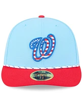 New Era Men's Light Blue/Red Washington Nationals 2025 Fourth of July Low Profile 59FIFTY Fitted Hat