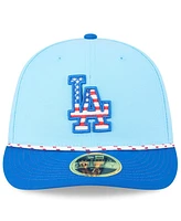 New Era Men's Light Blue/Royal Los Angeles Dodgers 2025 Fourth of July Low Profile 59FIFTY Fitted Hat