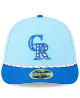 New Era Men's Light Blue/Blue Colorado Rockies 2025 Fourth of July Low Profile 59FIFTY Fitted Hat