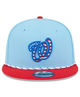 New Era Men's Light Blue/Red Washington Nationals 2025 Fourth of July 9FIFTY Snapback Hat